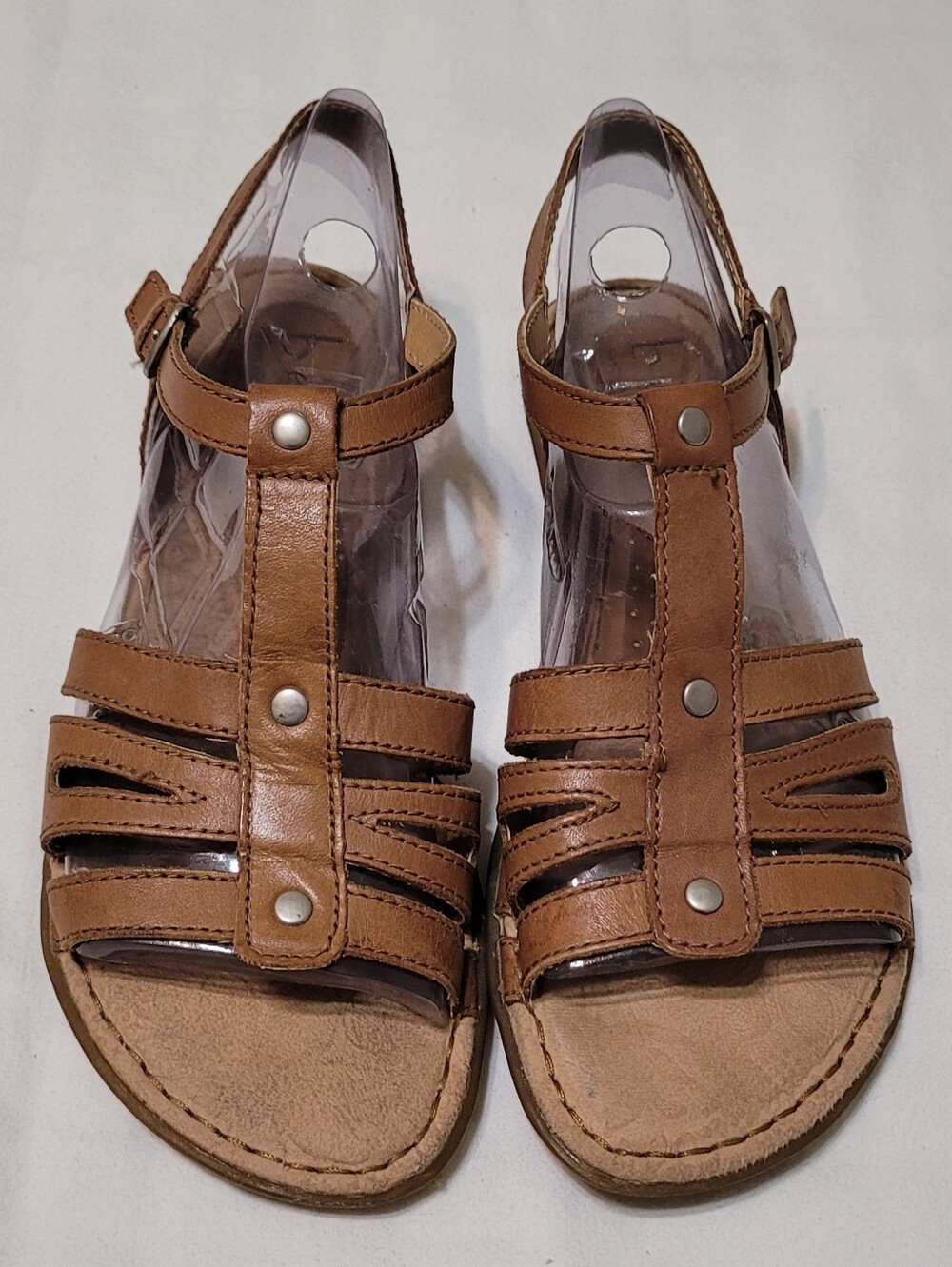 B.O.C Born Strappy Casual Sandals - Sz 8, Tan/Brown, GUC